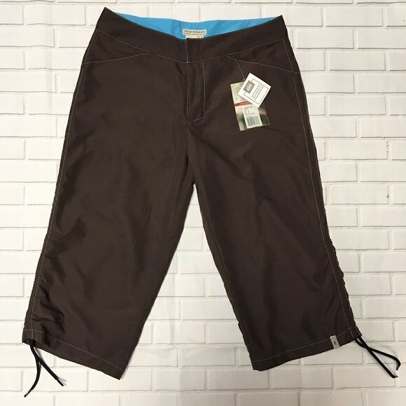 Royal Robbins Brown Radeau Clam Digger Capris SZ 8 - Picture 1 of 11